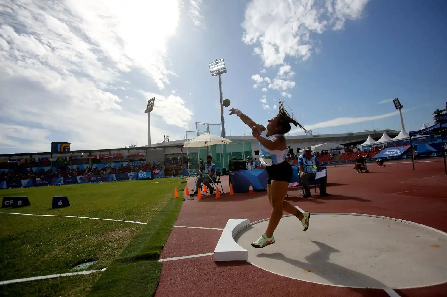 “Anto” Ruiz Díaz en la competencia de bala en Santiago 2023, donde batió el récord paraparamericano.