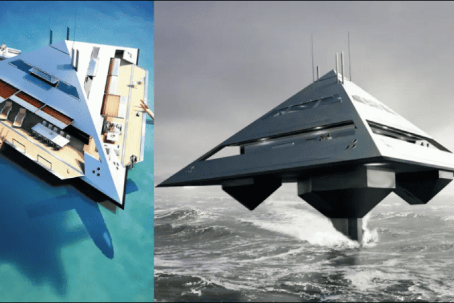 Así será el superyate que puede salir del agua y navegar sin problemas