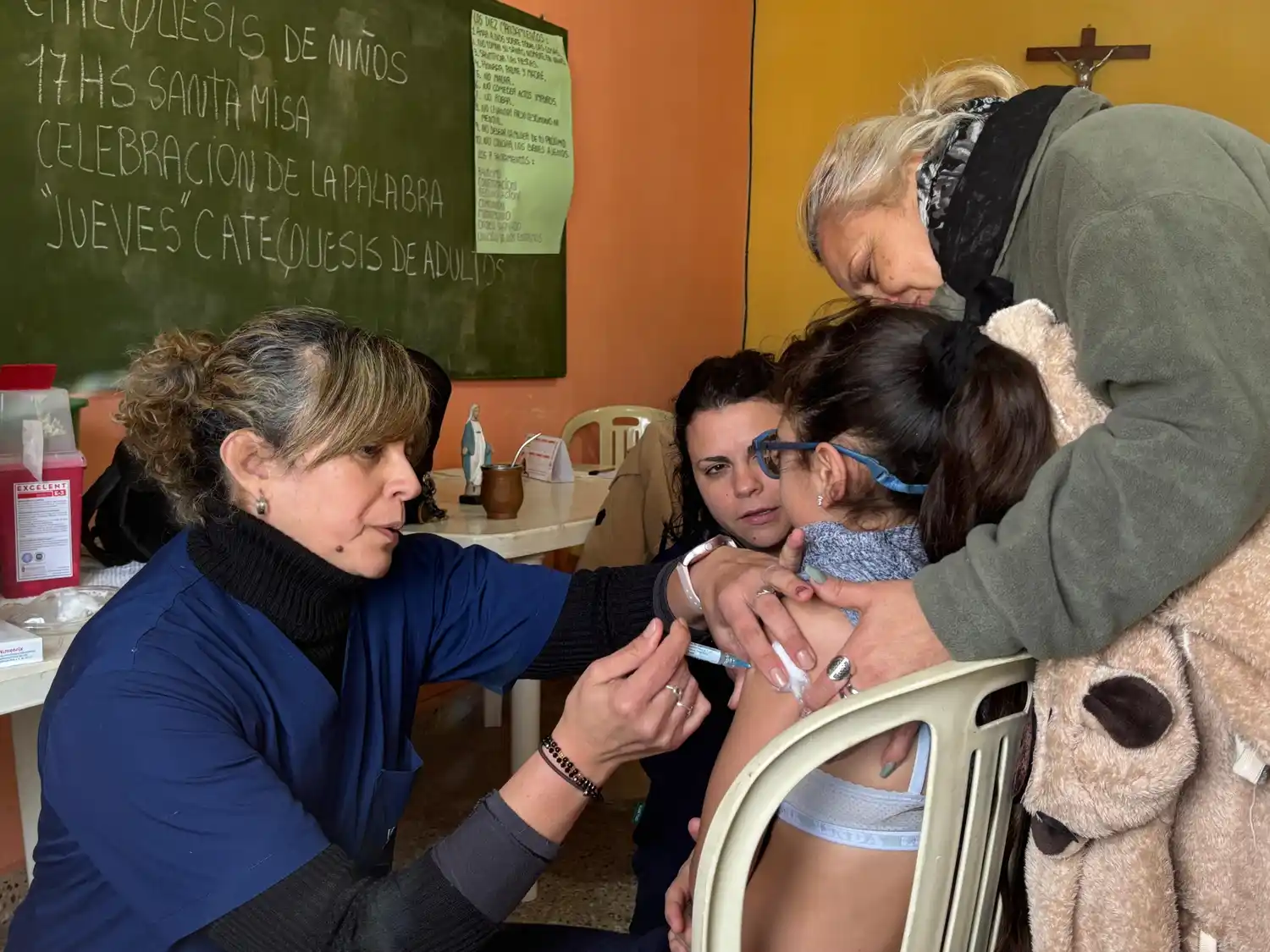 Control de carnet y aplicación de vacunas a cargo de personal de Salud municipal.