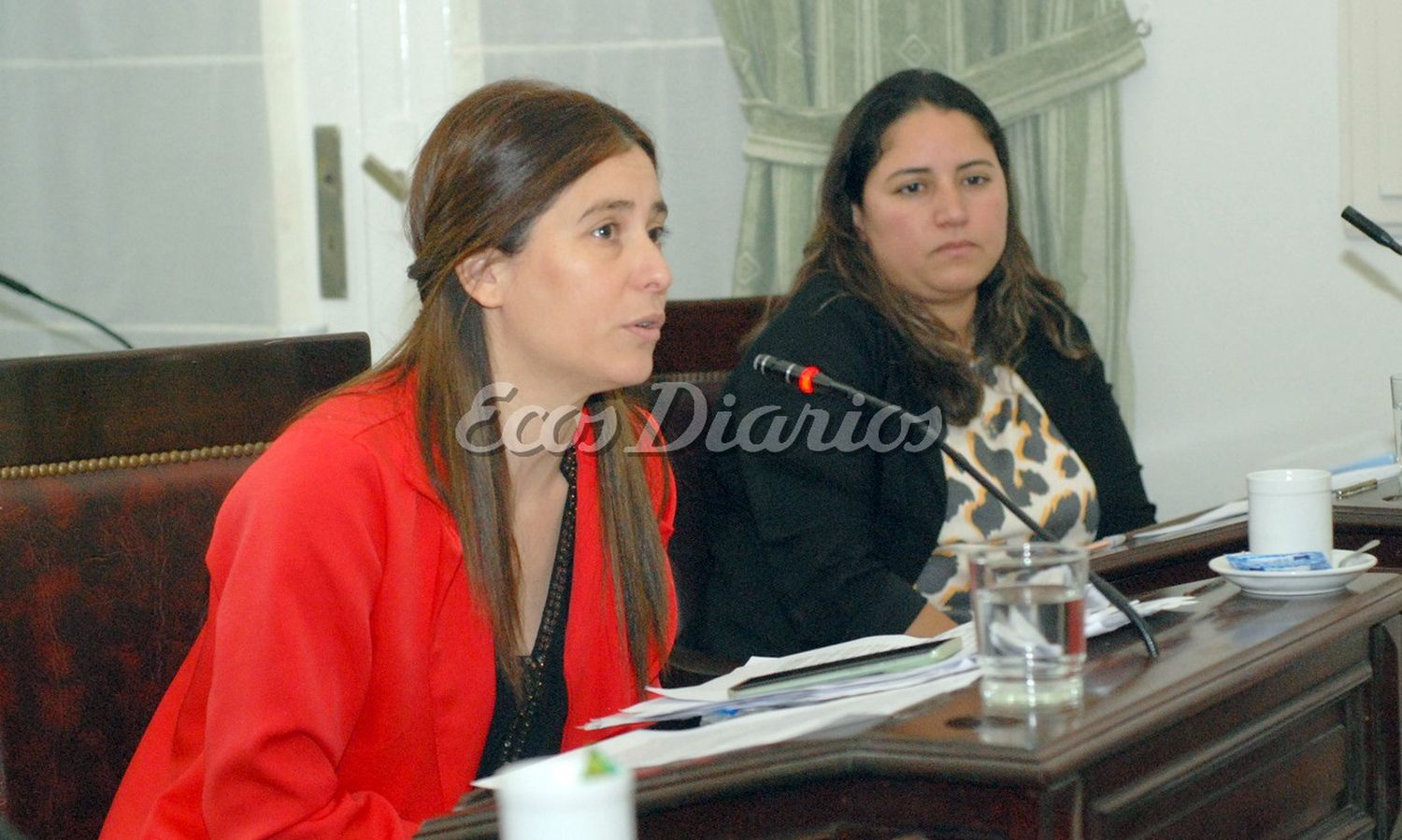 Concejales. Mariela Maceiro de Compromiso vecinal y Rosario Roldán de la ACT