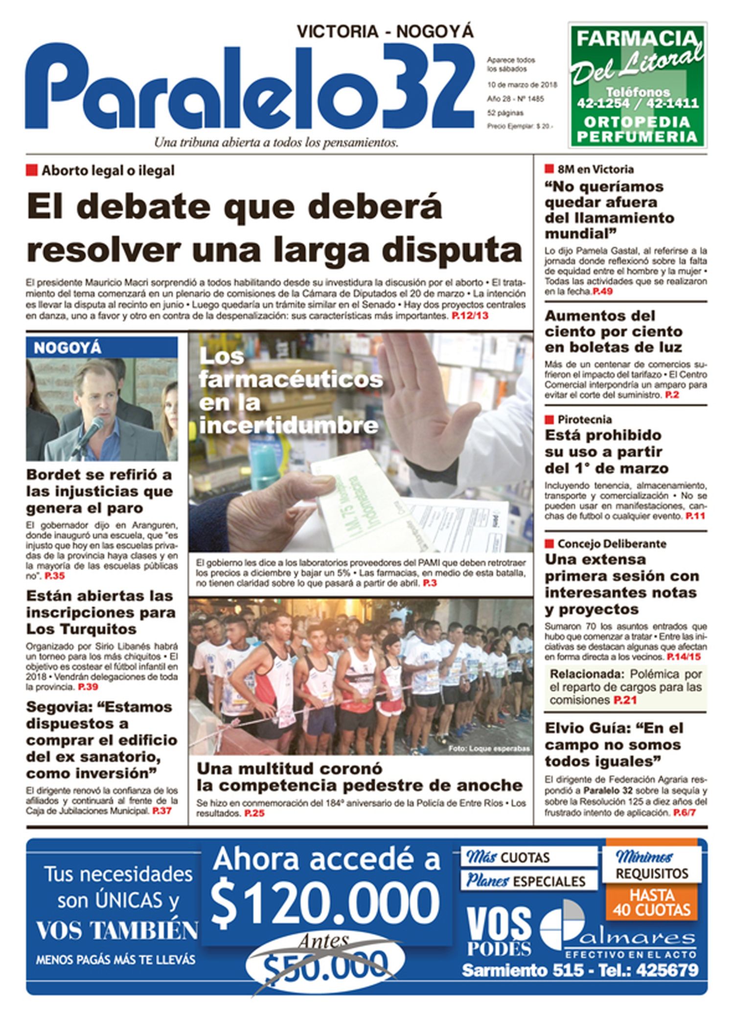 Tapa Paralelo 32 edición Victoria-Nogoyá