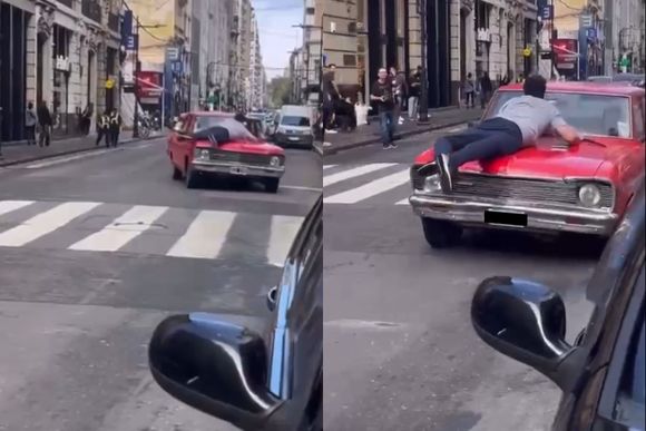 Violencia en el centro de Rosario: un automovilista intentó huir de la policía y atropelló a dos personas