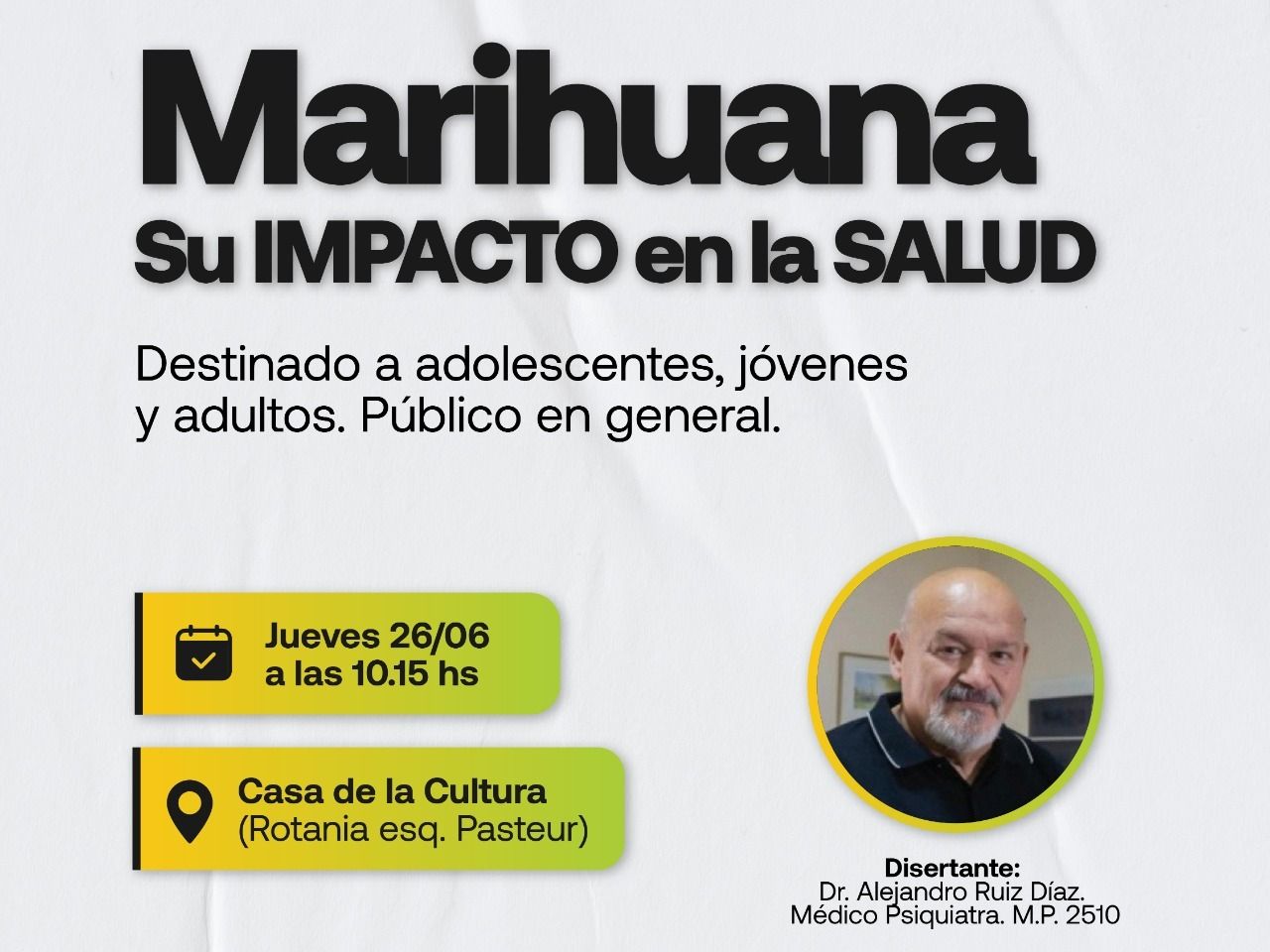 Charla sobre consumo de marihuana