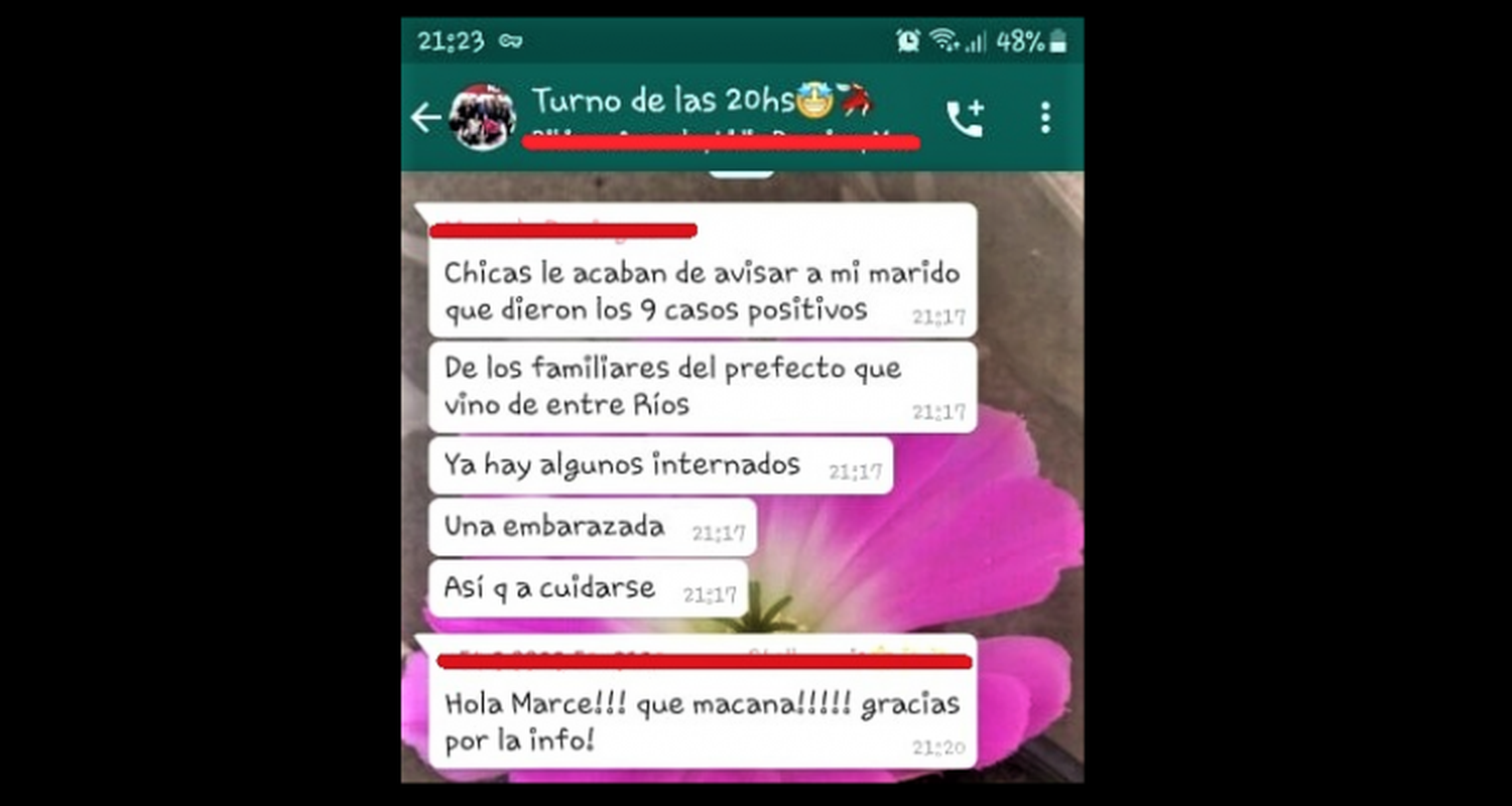 Los mensajes de la esposa de un médico que filtró los casos positivos de coronavirus antes que la Municipalidad los informe