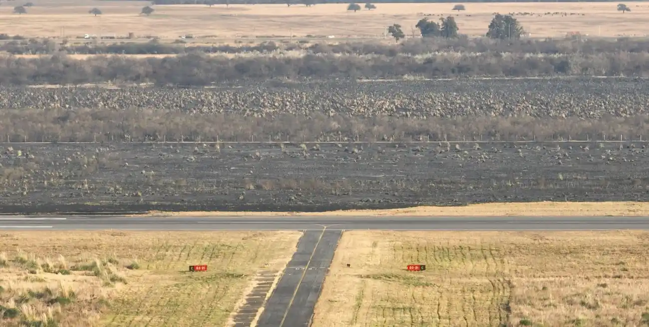El día después del feroz incendio en inmediaciones del aeropuerto. Crédito: Fernando Nicola.