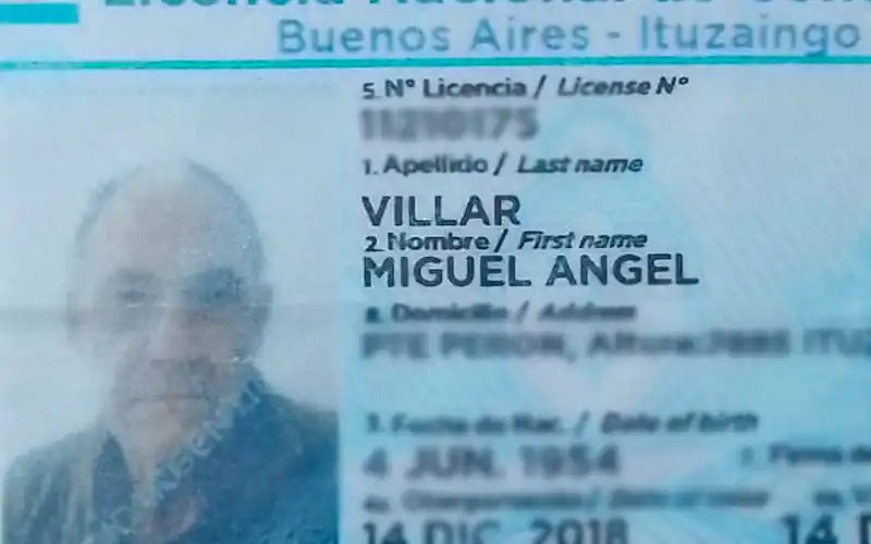 Licencia encontrada en Fiscalía