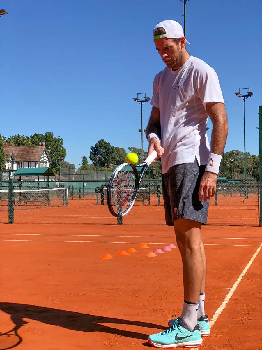 Del Potro se mostró  dentro de una cancha