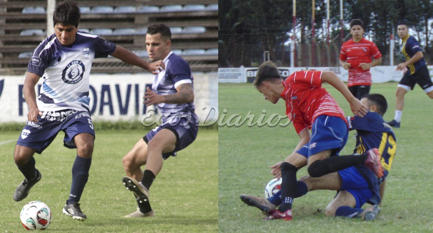 Encuentro entre Rivadavia y Ministerio (izquierda) - Amistoso en Lobería. Independiente recibió a Los Pinos de Balcarce (derecha)