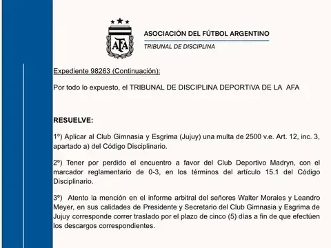 fallo tribunal disciplina