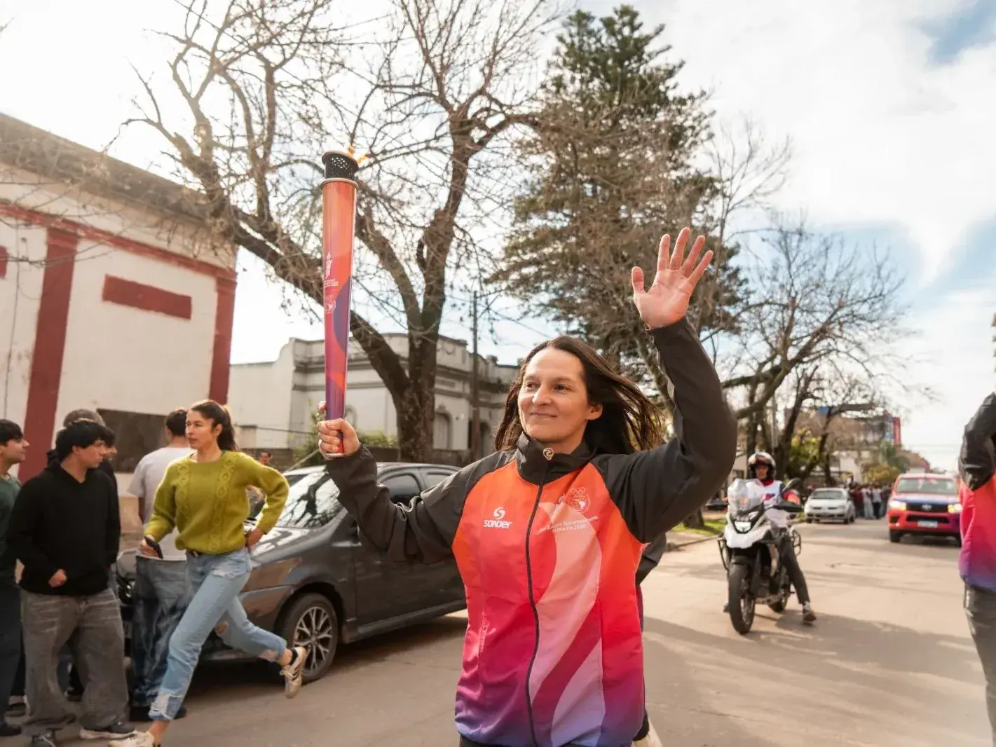 La Llama Suramericana pasó por Avellaneda y Reconquista. Foto: Prensa Juegos Suramericanos