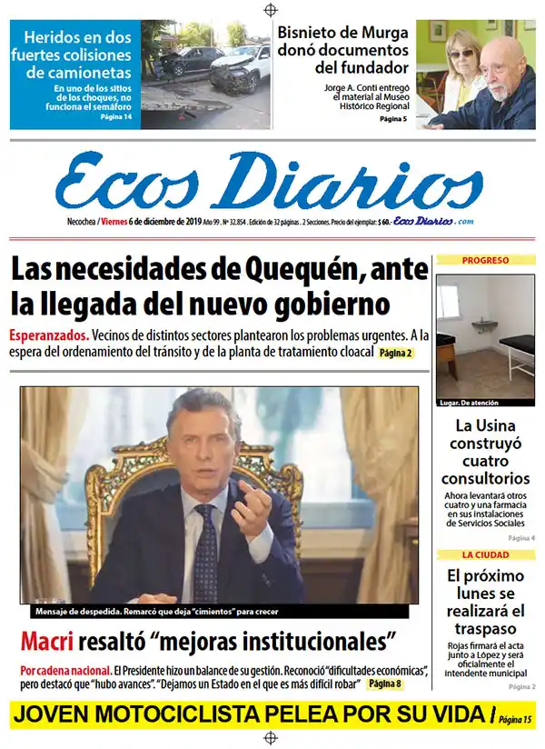 Tapa del 6 de diciembre de 2019