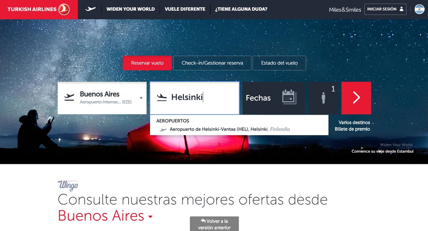 Turkish Airlines lanzó un nuevo sitio web en español