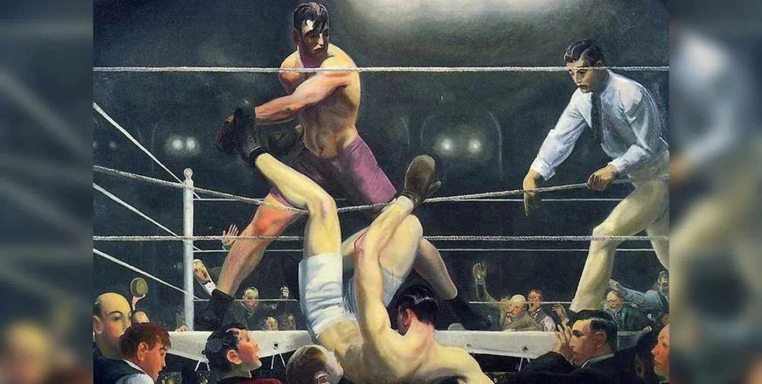 El dibujo refleja el momento culminante de aquél combate en Nueva York.