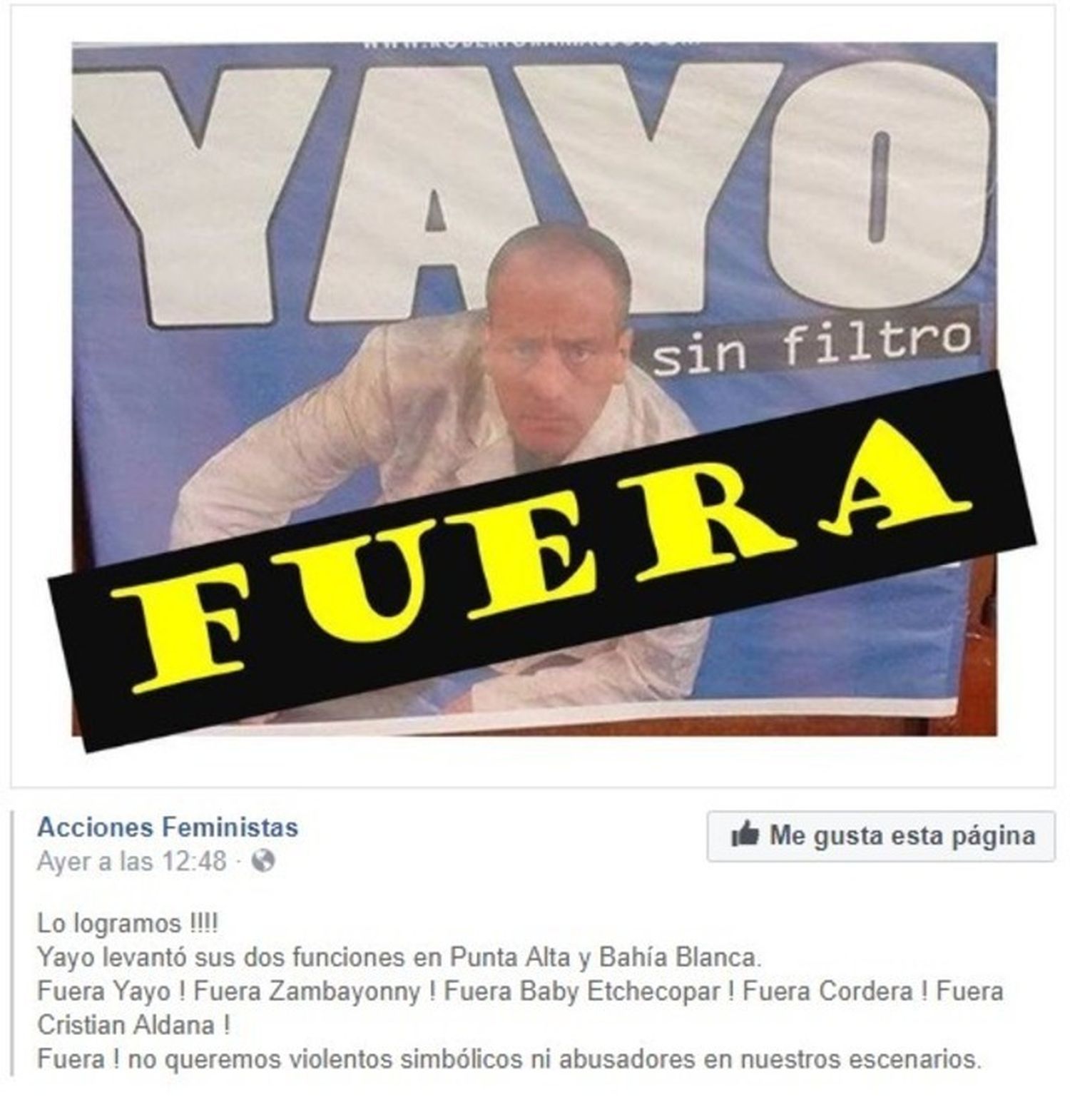 Escracharon a Yayo y lo obligaron a cancelar dos shows