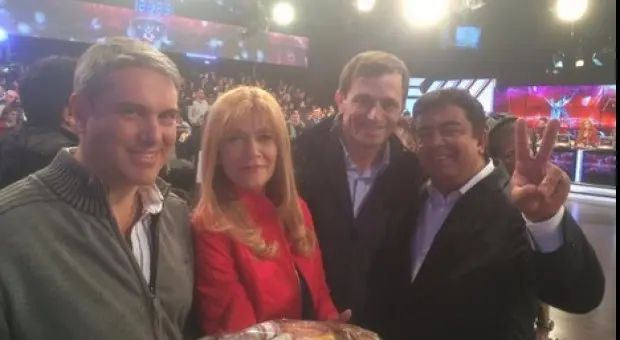 Tras las críticas a Insaurralde, Espinoza se mostró con Tinelli en Canal 13