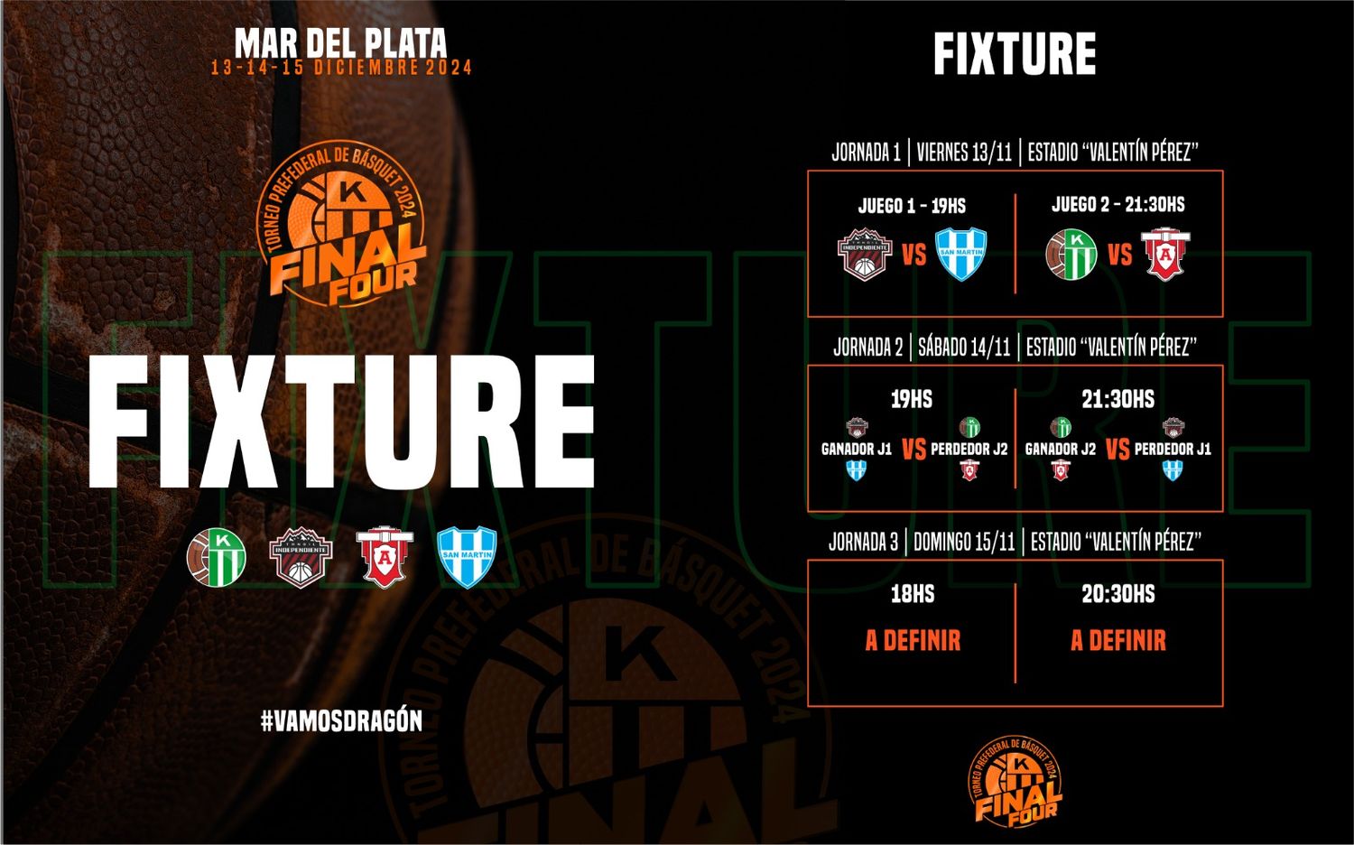 Cronograma confirmado para el Final Four del Pre-Federal