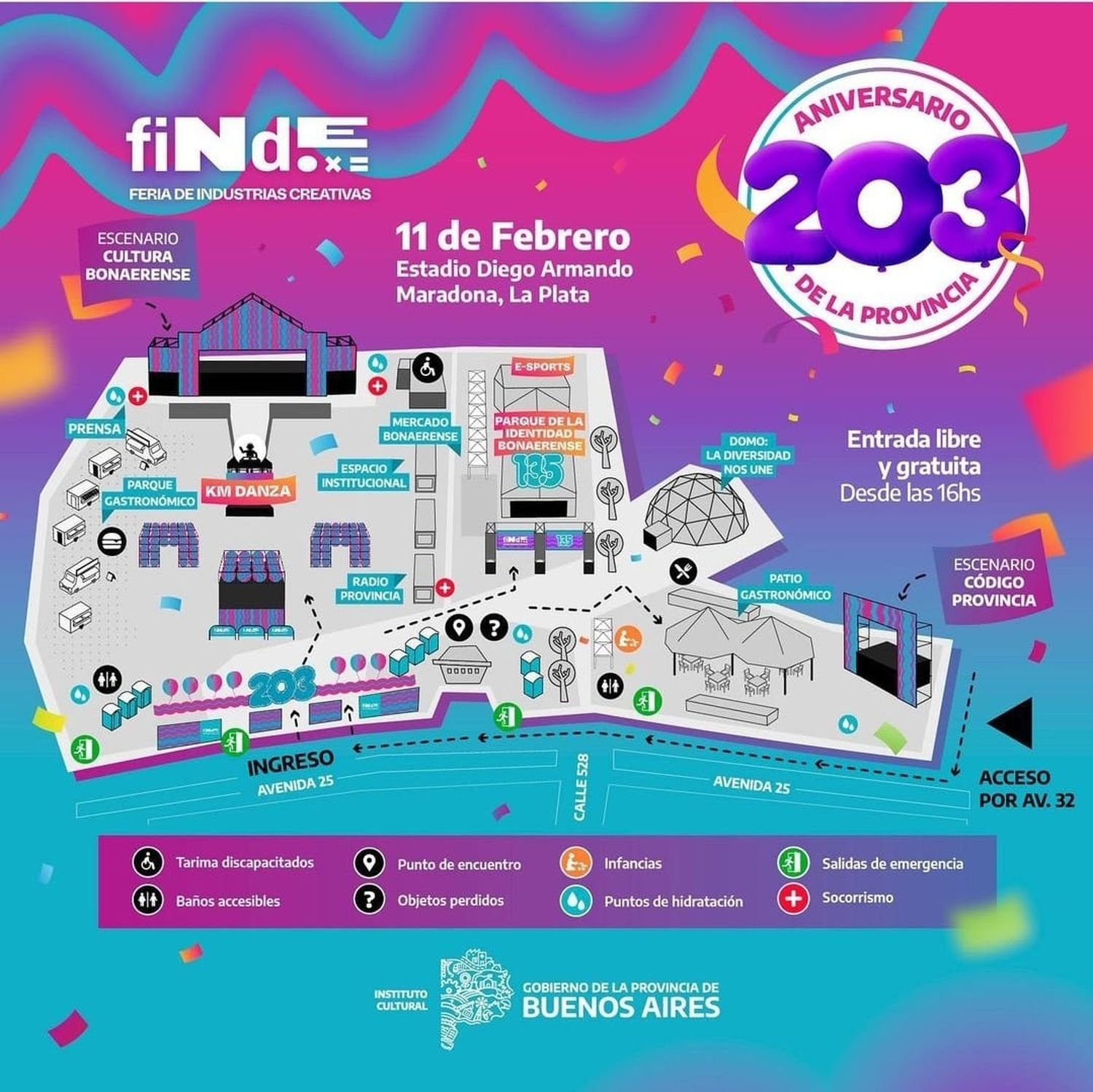 La Provincia festeja sus 203 años con un mega festival en el Estadio Único de La Plata