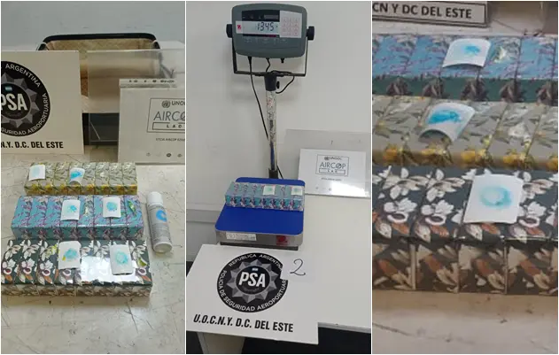 Ezeiza: Intentó contrabandear más de cuatro kilos de cocaína disimulados en paquetes de jabones