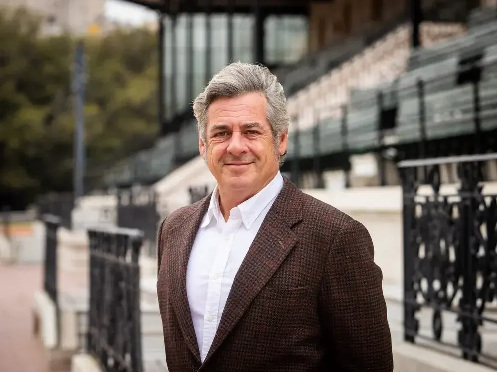 El Presidente de la SRA, Nicolás Pino, en el predio de Palermo.