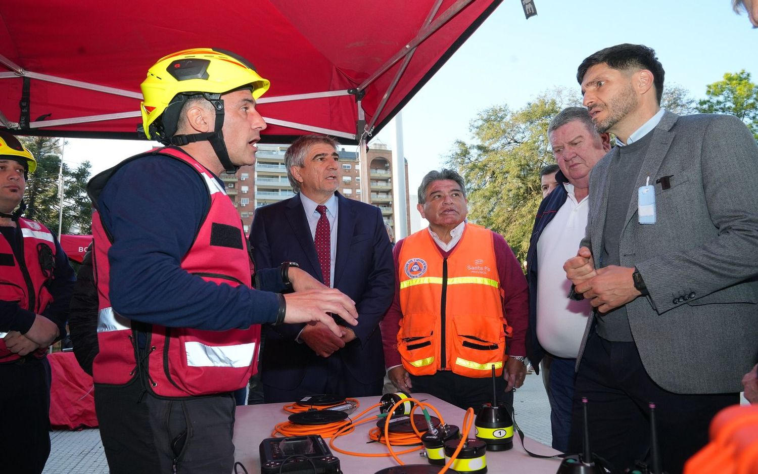 El gobernador participó de la jornada especial que llevó adelante la Secretaría de Protección Civil y Gestión de Riesgos en la ciudad de Santa Fe. Foto: GSF