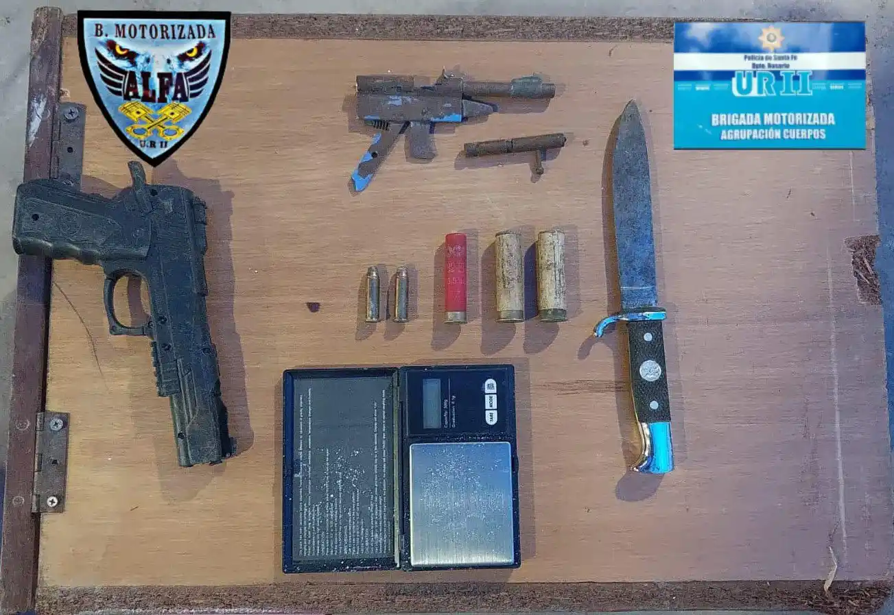 Los elementos incautados durante el procedimiento en Rivera y Machaín.