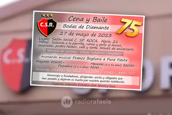 75 años de historia: el Club Sportivo Roca celebra su aniversario en un fin de semana repleto de festejos