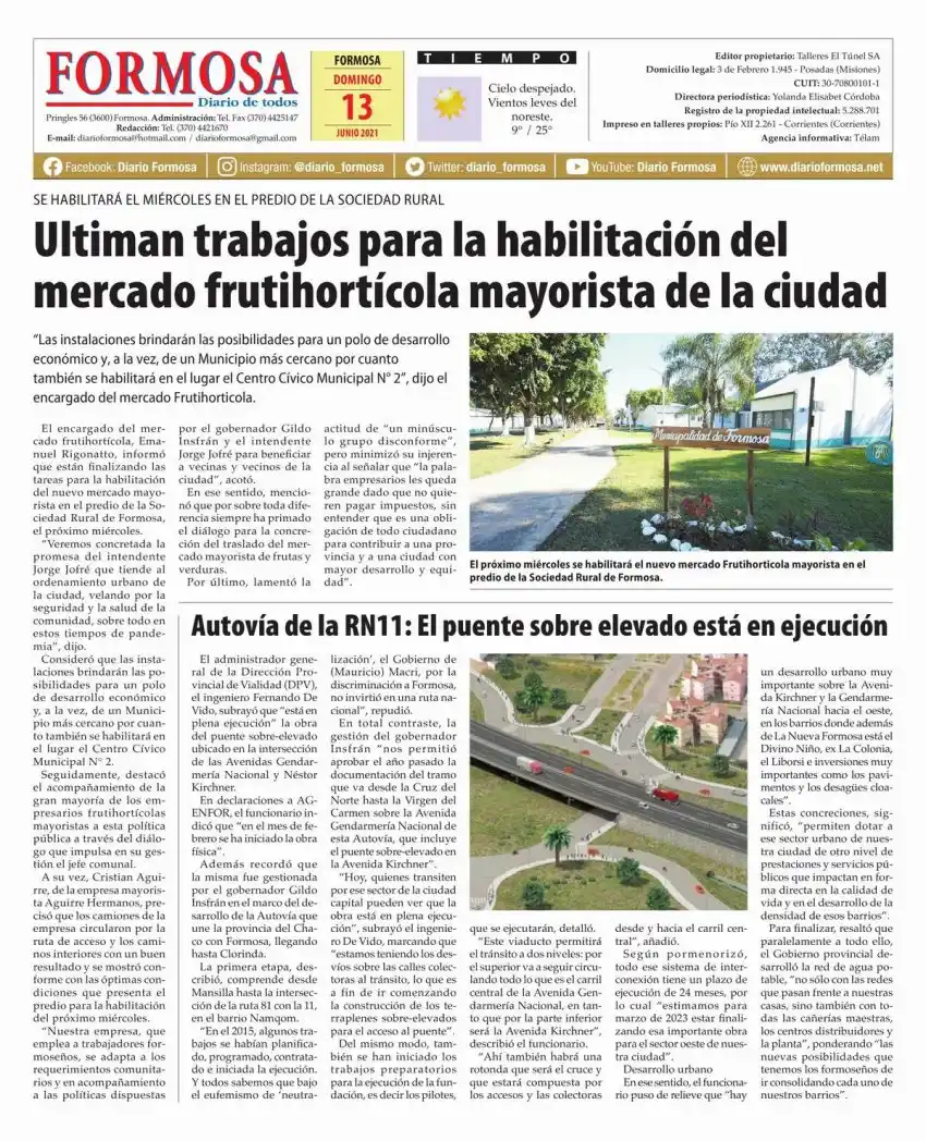 Tapa y Contratapa 13 de junio de 2021