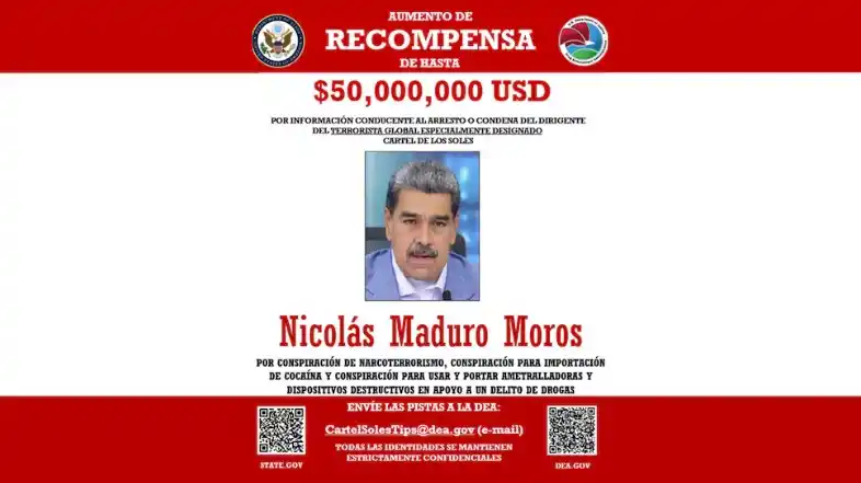 Tras duplicar la recompensa por su captura, EEUU afirmó que el dictador Nicolás Maduro debe ser llevado ante la Justicia