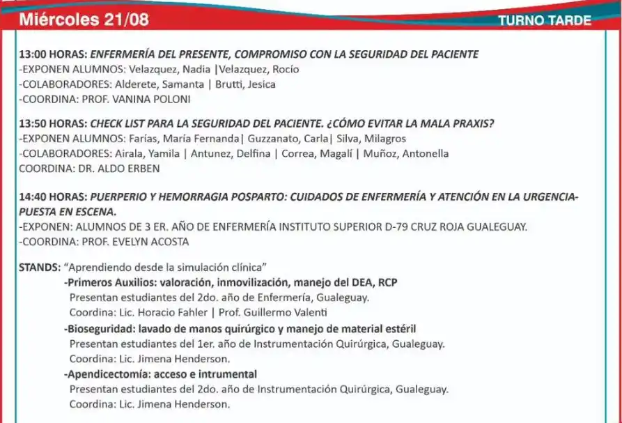 Jornada estudiantil y acto de graduación de la Cruz Roja Gualeguay