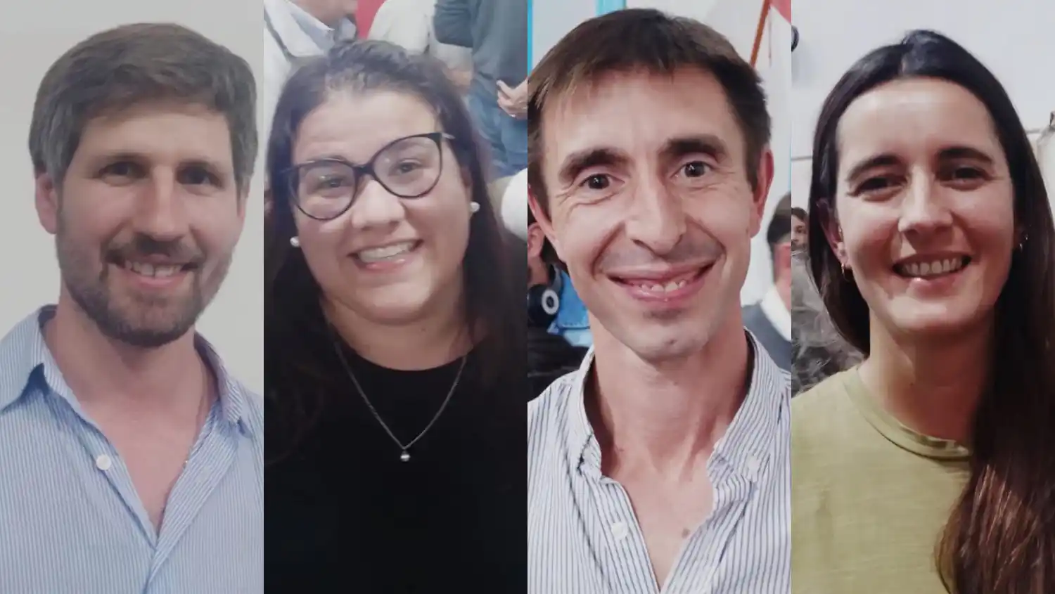 Santiago Meardi, María Florencia Di Pizio, Carlos Jordán y Micaela Meinero, los nuevos concejales del oficialismo en Venado Tuerto. Foto: Diego Piñero