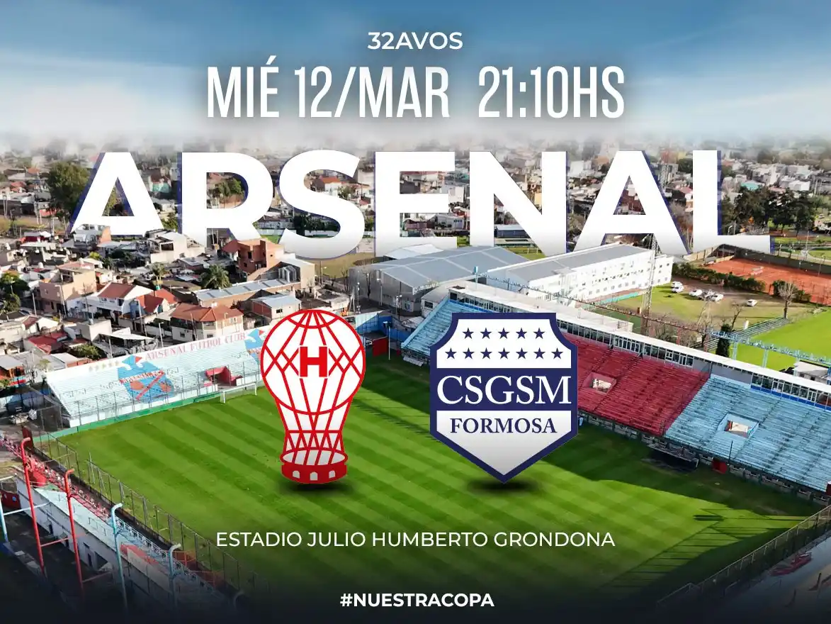 A las 21, acción en el estadio de Arsenal de Sarandí.Foto:Copa Argentina