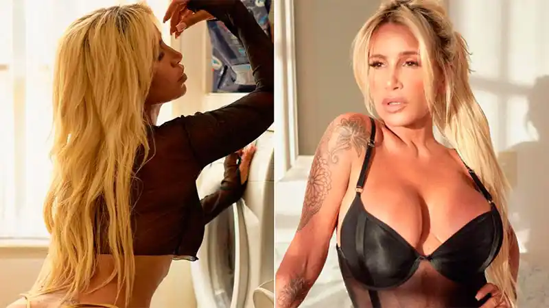 Cuerpo aceitado y lencería negra: Flor Peña promocionó sus fotos