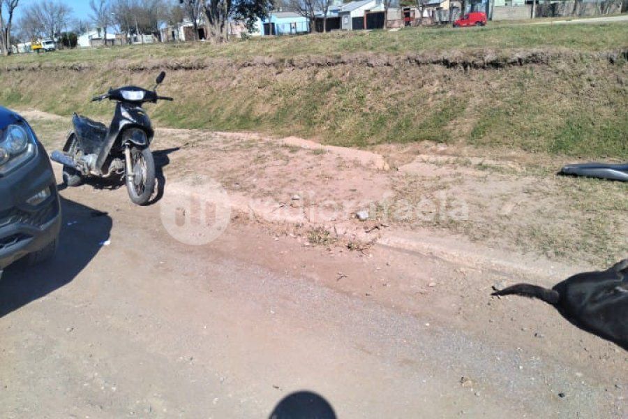 Un perro murió luego de ser chocado por una moto en barrio Mora