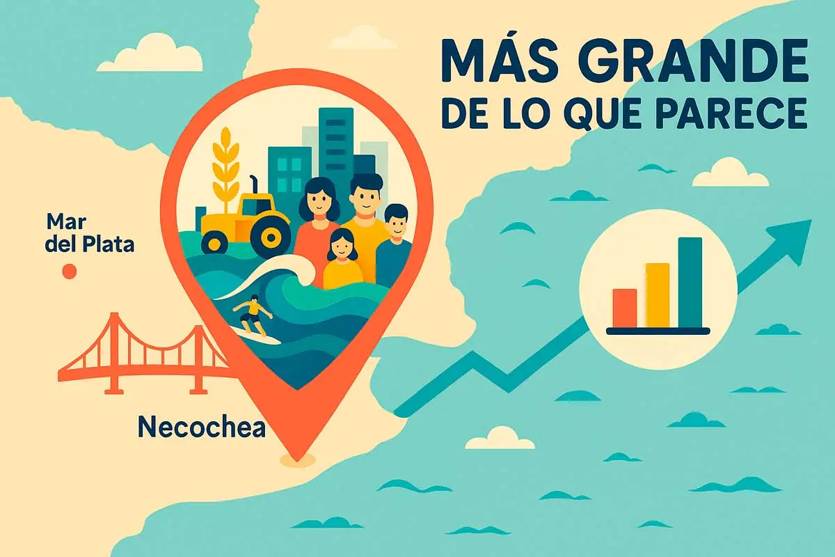 ¿Qué tan grande es realmente Necochea en comparación con otras ciudades?