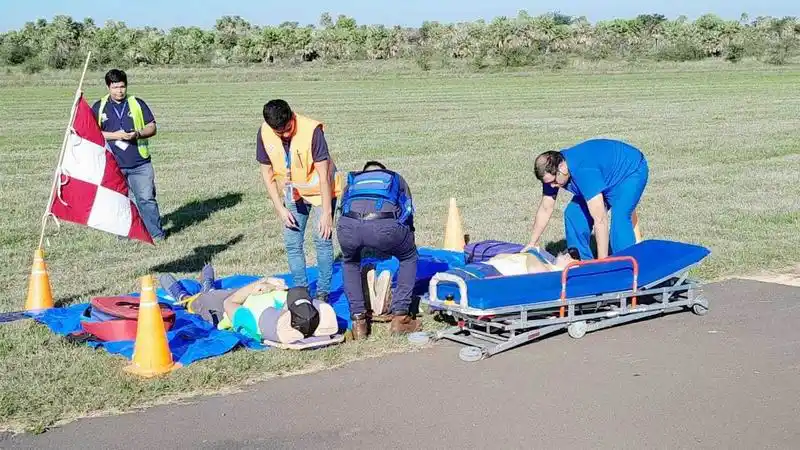 Personal del SIPEC participó de un simulacro 
de accidente aéreo en el aeropuerto El Pucú