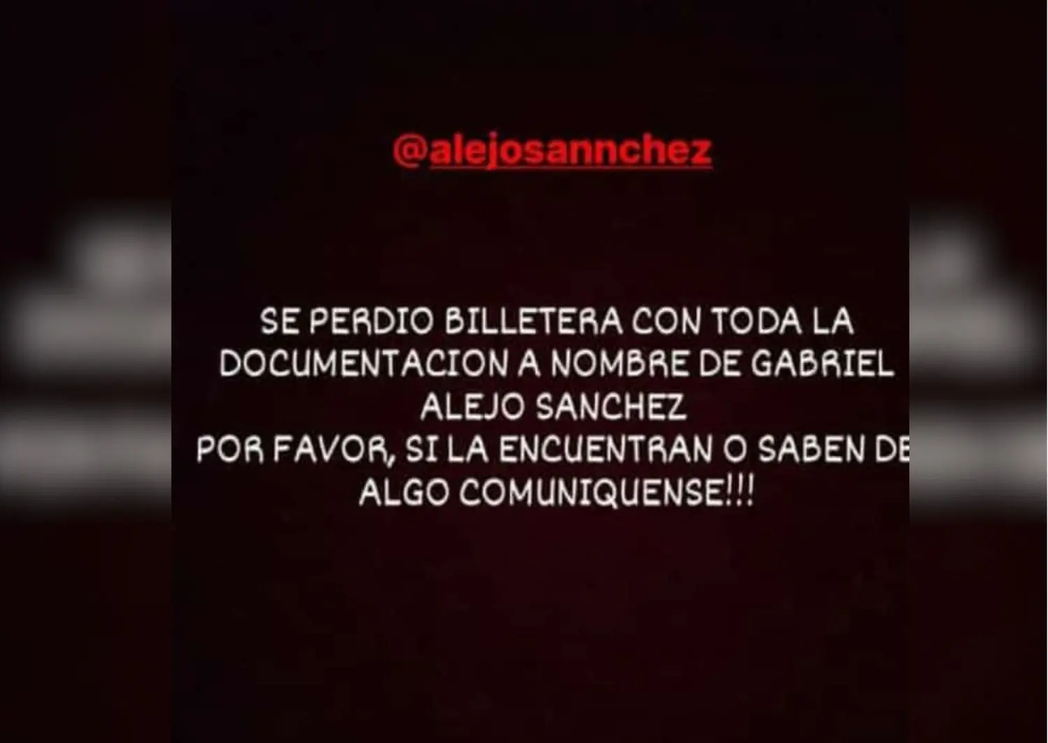 Buscan billetera de Gabriel Alejo Sánchez