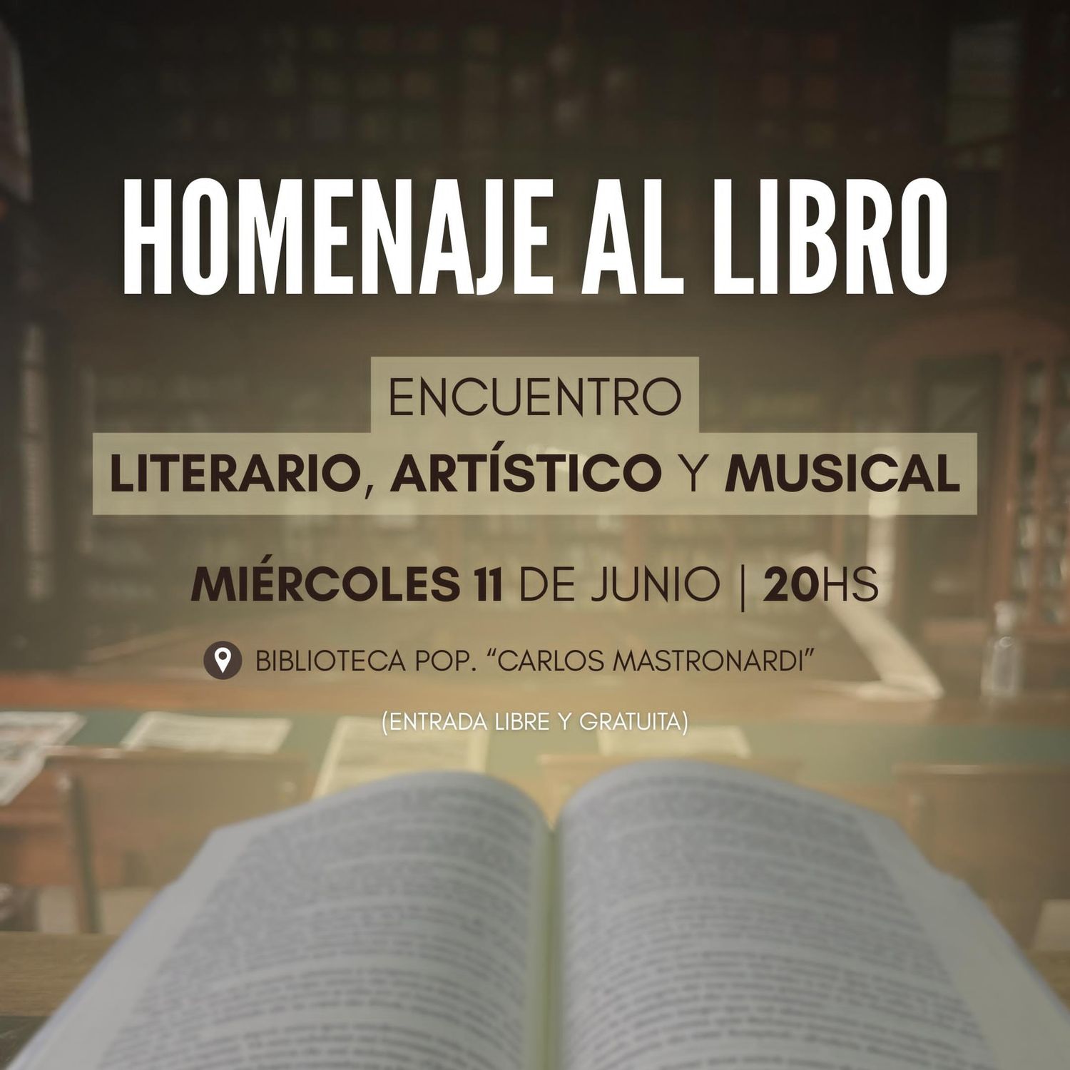 El evento cultural es abierto y gratuito.