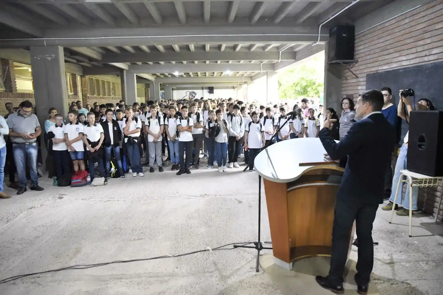 Filipuzzi y Sattler inauguraron el ciclo lectivo 2024 en la Escuela Técnica N°35 de Crespo
