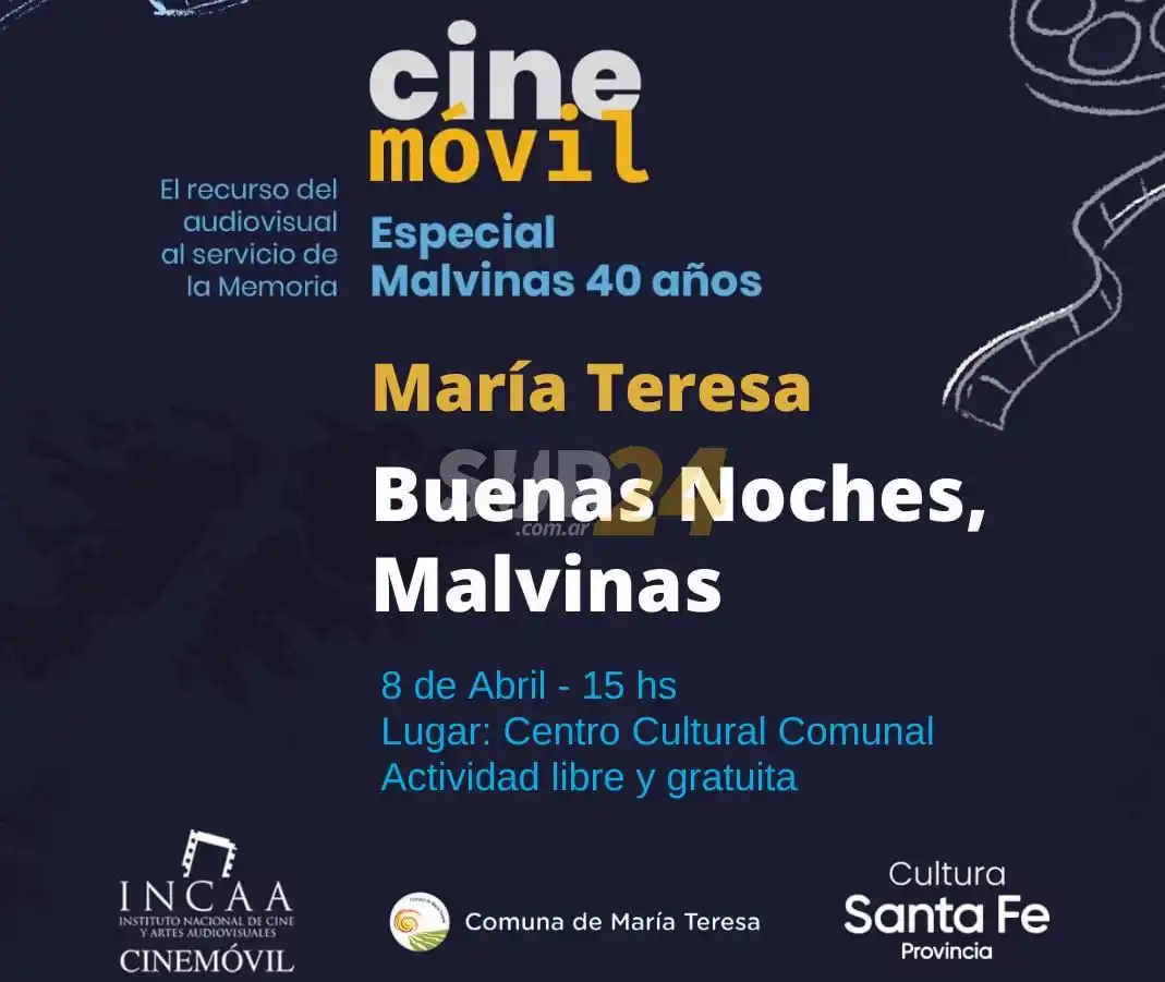Cine móvil del INCAA en María Teresa: “Especial Malvinas, 40 años”