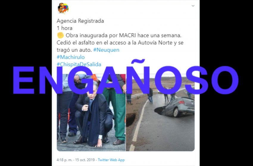 El tramo donde se hundió el auto no fue inaugurado ahora sino en 2017, pero Dietrich sí recorrió la zona la semana pasada