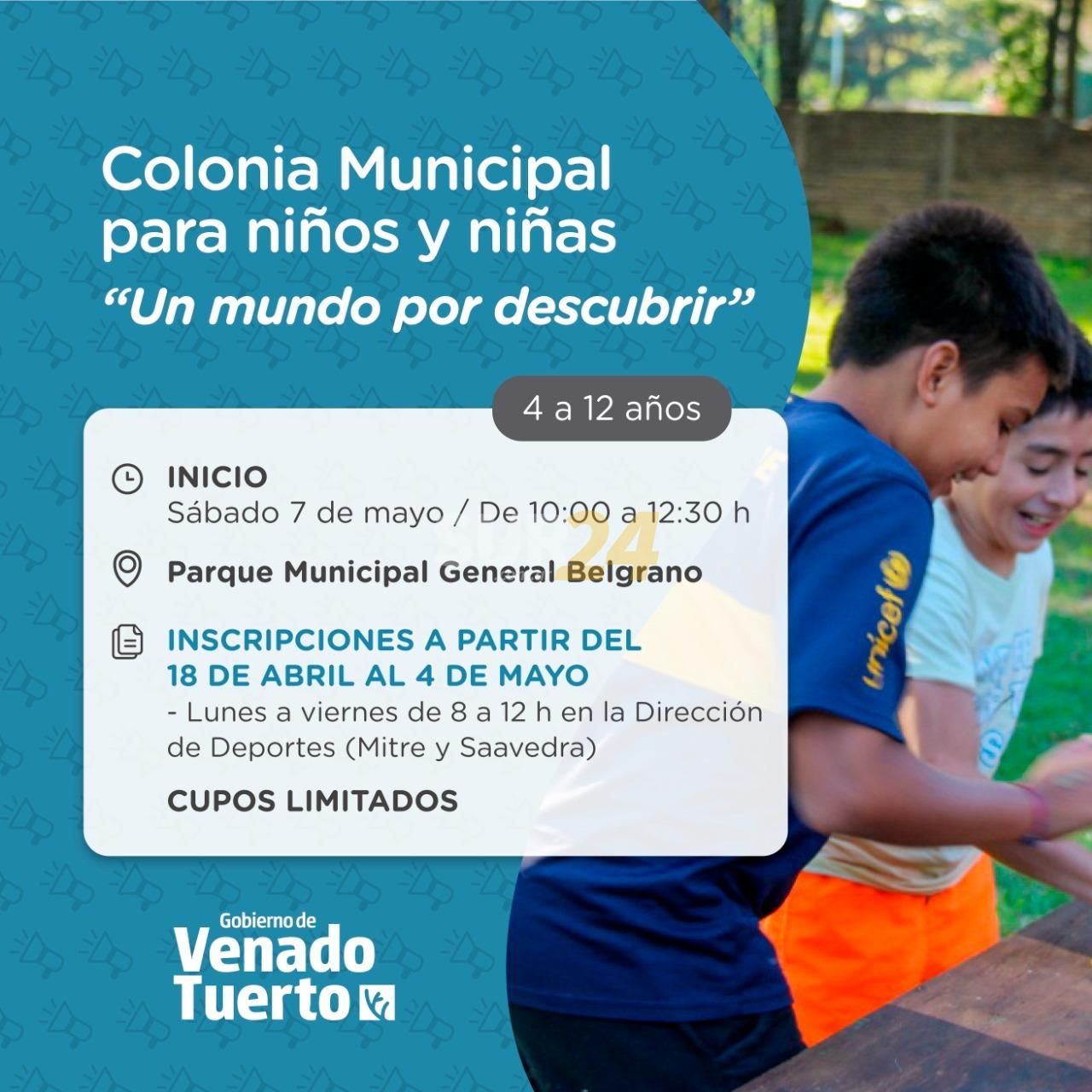 Nueva colonia municipal para chicos y chicas de 4 a 12 años 