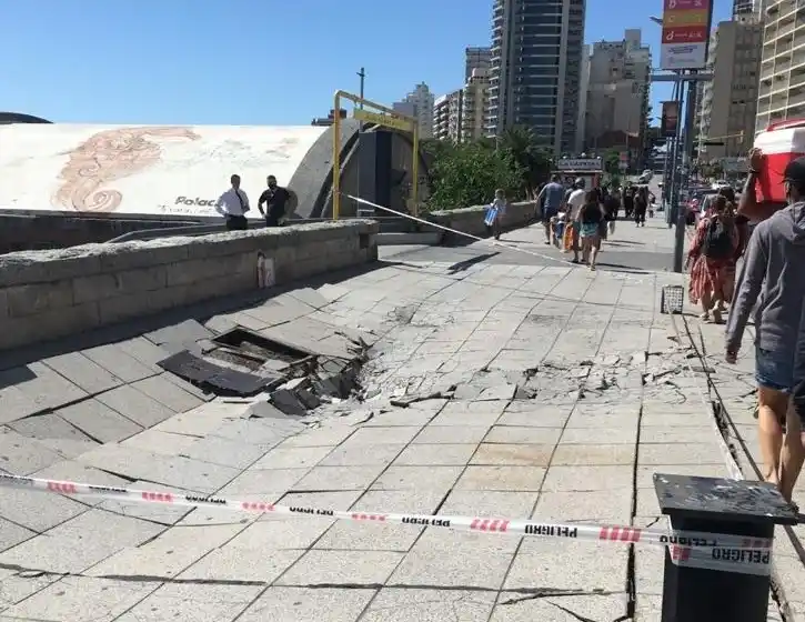 Mar del Plata: Hundimiento en un sector del paseo costero