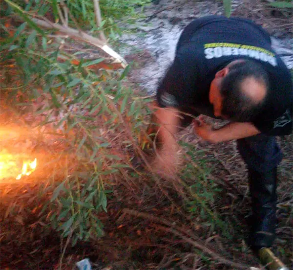 Un incendio se propagó en las cercanías de una vivienda