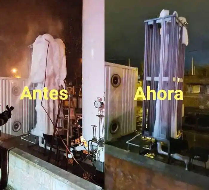 Bomberos Voluntarios de Concordia tuvieron que descongelar  sistema de oxígeno