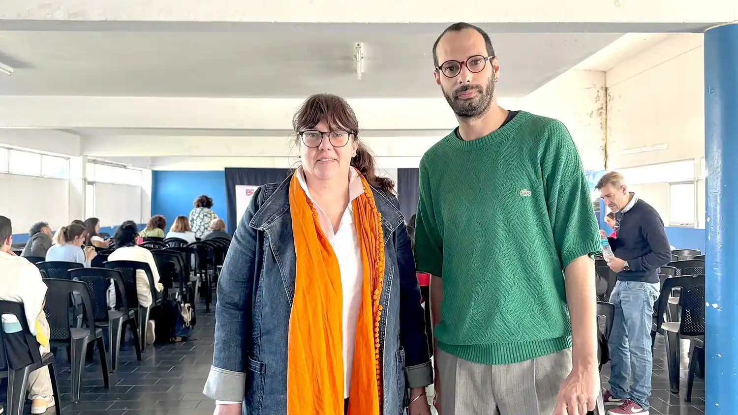 Previo a la apertura. Guillermina Calafatich y Facundo Merlo