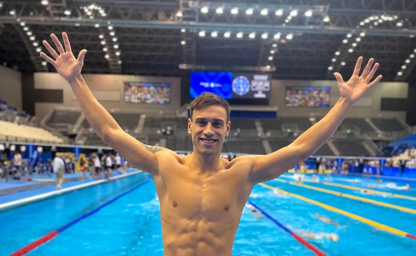 Buscaglia compitió en los 100 libres del Mundial