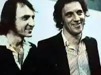 Spirópulos junto al ''Coco'' Básile, dos baluartes del histórico Racing de Córdoba de 1980.