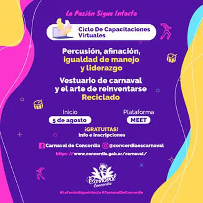 La pasión sigue intacta:  Ciclo de capacitaciones  virtuales y gratuitas