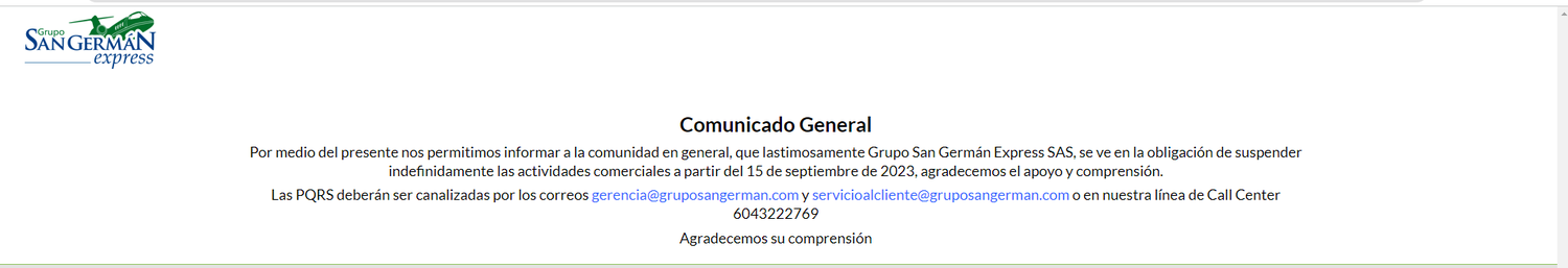 El Grupo San Germán Express suspende operaciones en Colombia: más de 300 pasajeros afectados