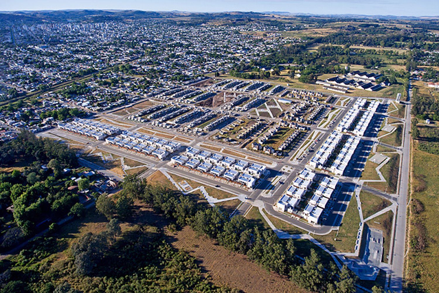 Una vista aérea del desarrollo urbanístico de Procrear en Tandil